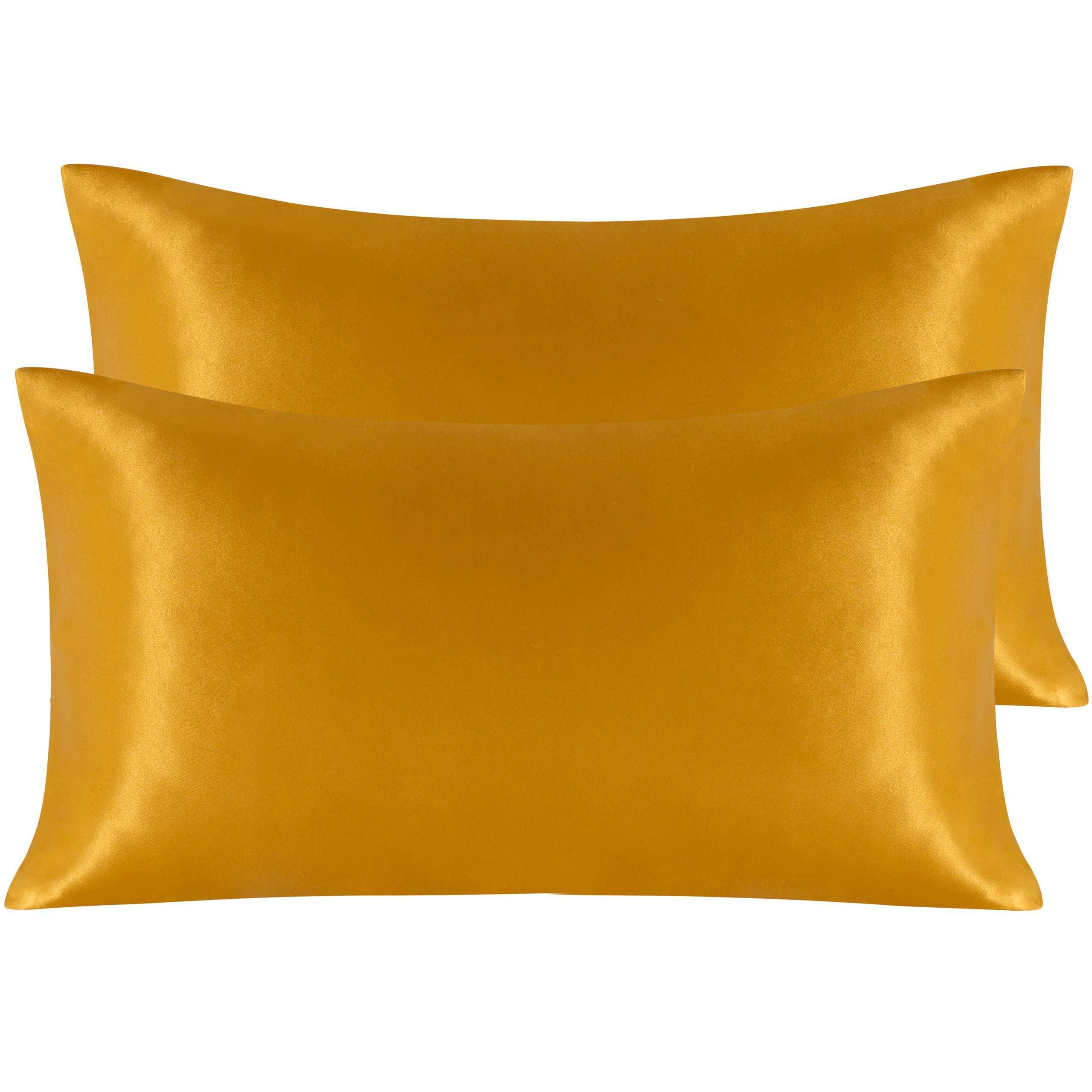 Ntbay 2 Pack Satin King Pillowcases For Hair And Skin, Luxurious And Silky Pillow Cases With Envelope Closure, 20X36 Inches, Gol